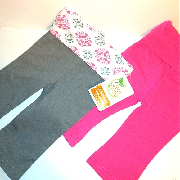 NWT Newborn YOGA SPROUT Set 2 Fold-over Flare Adorable Pants Set - Picture 2 of 8